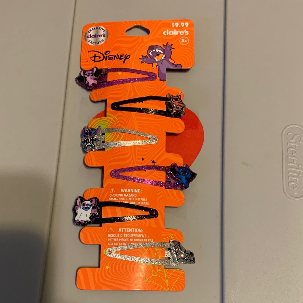 Stitch Disney Character Hair Clip Set - Black, Silver, Purple